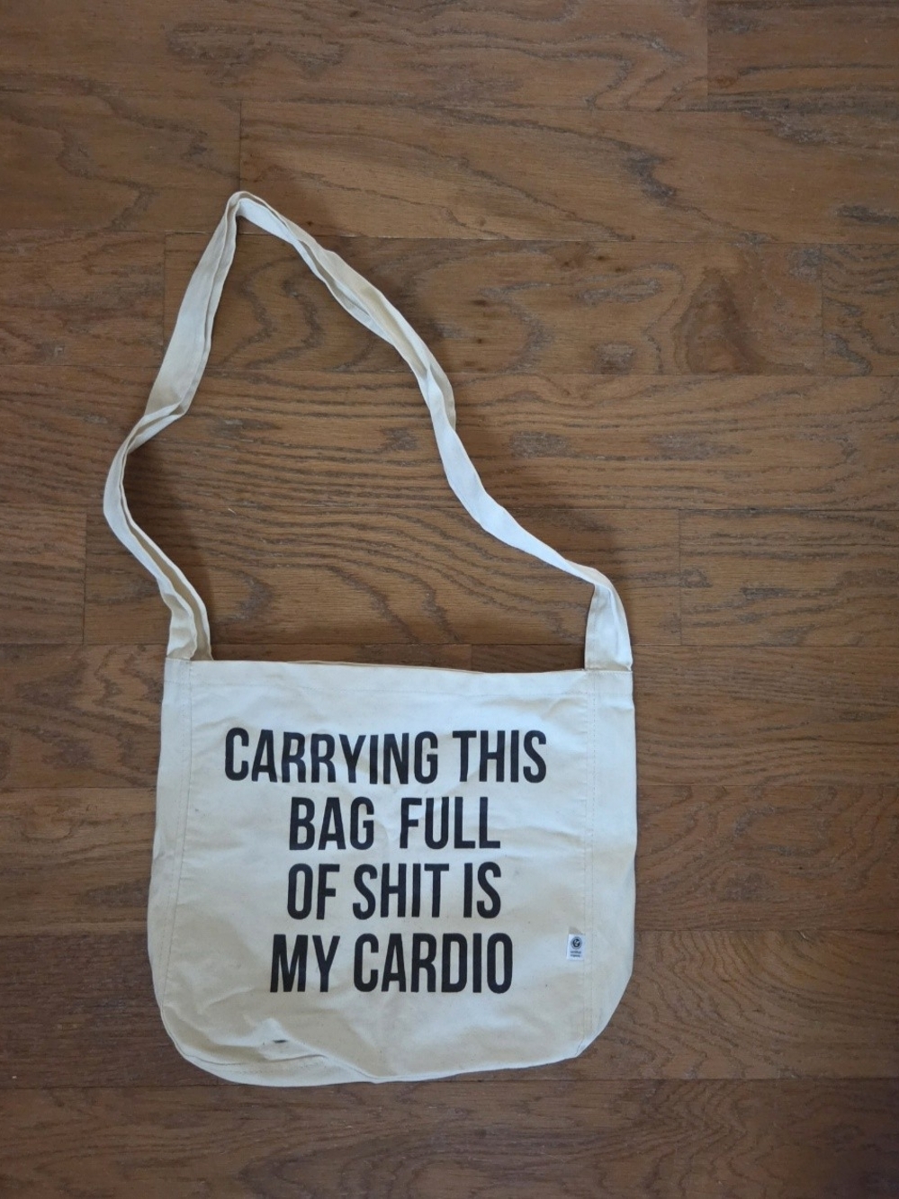 Canvas Crossbody Tote Bag - Cream